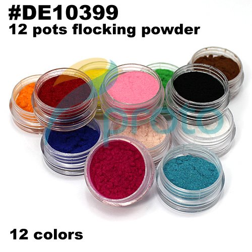 Nail Flocking Powder - 12 colors