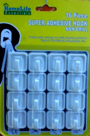 Super Adhesive Hook , 1 set - 16psc