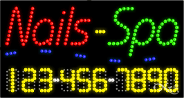 LED SIGN : Nails - Spa #25010