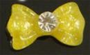 Resin Bow With Rhinestone Nail Art Decoration - Clear Yellow - CS-54 (100 pcs)