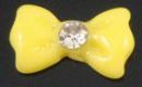 Resin Bow With Rhinestone Nail Art Decoration -  Yellow - CS-51  (100pcs)