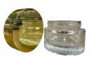 Heavy Base Clear Glass Jar with Gold Lid 2oz