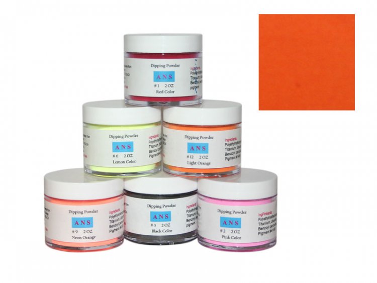 ANS Dipping Powder - #12 Light Orange Color - 2 oz