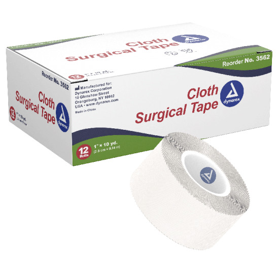 Dynarex Cloth Surgical Tape 1"x10 Yards 12Rolls/box