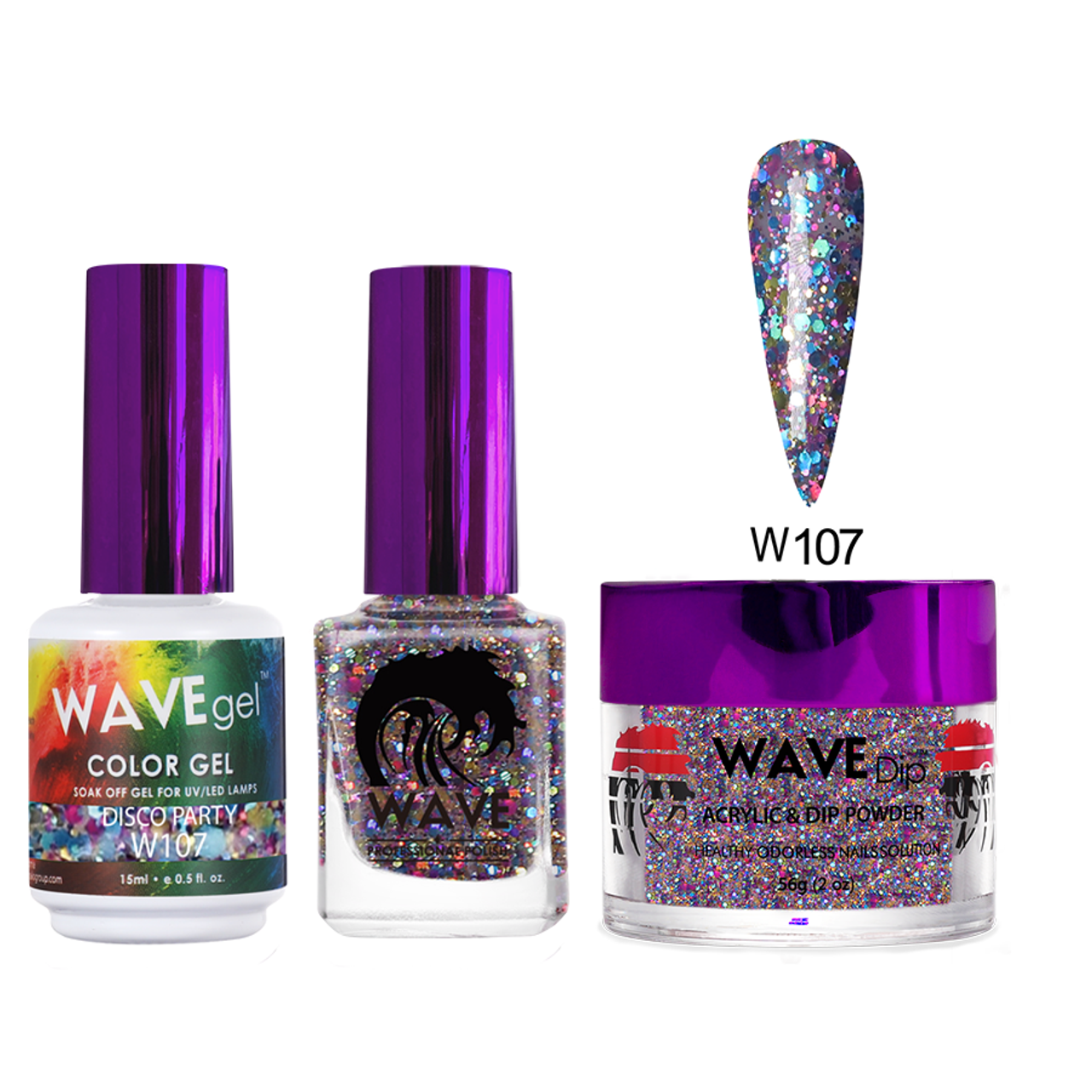 Simplicity Acrylic Wave Dip powder 2oz - #W107 Disco Party