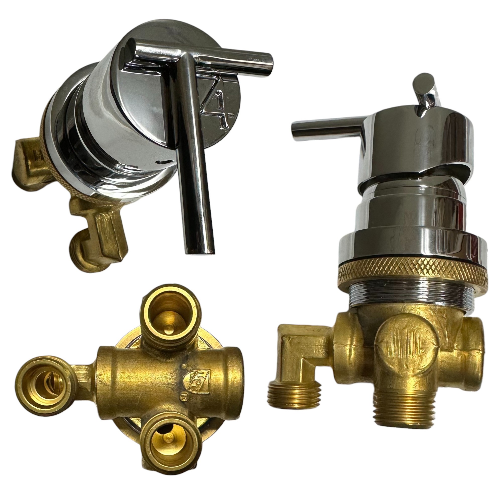 Faucet set 4 way Copper with Chrome finish