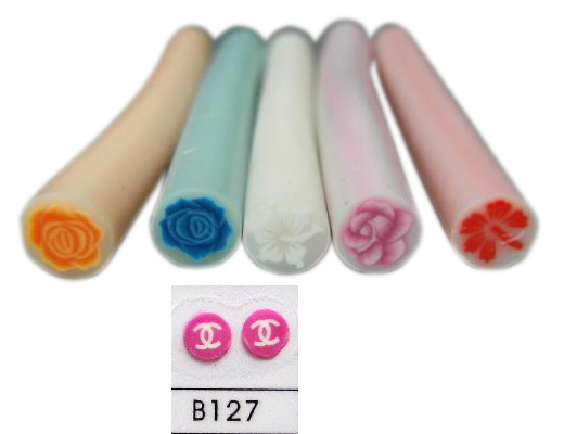 Polymer Clay Cane Art B-127 - 2 Inches Long