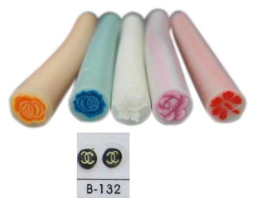 Polymer Clay Cane Art B-132 - 2 Inches Long