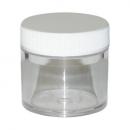 Clear Plastic Jar with White Lid - 2 oz