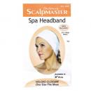 Scalpmaster Velcro Spa Headband, White - 3 3/4