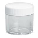 Clear Plastic Jar with White Lid - 1 oz